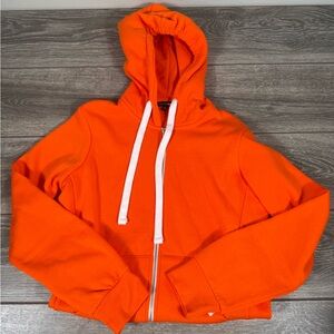 Orange zip up hoodie